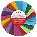 Multi Coloured Tissue Paper 30 Sheets, YUNJU Gift Wrap, MF and Acid Free, Large 20 X 30" Size, Wrapping Decorative Sketch and Cutting Paper for Art Craft & Packing