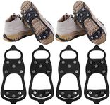 WBCBEC 2 Pairs Non Slip Gripper Spike Ice Traction Cleats Walk Traction Cleat Durable Ice Snow Grips for Shoes, Boot with 8 Steel Studs Crampons