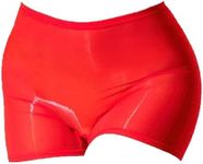 CHICTRY Womens Boyshort Panties Seamless Nylon Underwear Stretch Boxer Briefs High Waist Yoga Shorts Sheer Red A One Size