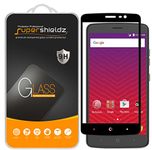 (2 Pack) Supershieldz for ZTE Max XL Tempered Glass Screen Protector, (Full Screen Coverage) Anti Scratch, Bubble Free (Black)