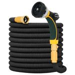 TheFitLife Expandable Garden Hose 25FT - Upgraded Strengthened Multiple Latex Inner and 3/4 inch US Standard Solid Metal Fittings Free Spray Nozzle Convenient Storage Kink Free Flexible Water Hose