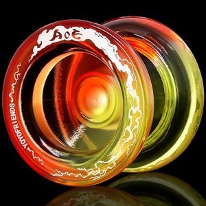 7YO AOE Responsive Yoyo Professional Trick Yoyo for Kids Beginner, Aluminum Metal Yoyos with Concave Bearing, Bearing Kits, 10 Strings - Orange Yellow