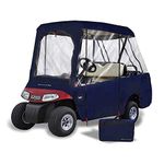 Greenline Eevelle USA Golf Cart Enclosure Cover - Universal Fit 2 Over 4 Passenger - 4-Sided Transparent Windows (68" L x 48" W x 64" H) – Driving Enclosure Navy