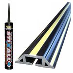 Garage Door Floor Threshold Weather Seal with Cable Access Rubber Draught Excluder - 14ft