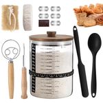 Sourdough Bread Starter Kit 50oz/1500ML Large Capacity Sourdough Starter Jar with Whisk, Scraper, Spoons for Making Sourdough Breads, Wide Mouth Canning Jars Glass, Sourdough Bread Baking Supplies