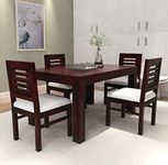 THE WOODEN CITY Solid Sheesham Wood Dining Table 4 Seater with Chairs Set | 4 Seater Dining Table Wooden | Dining Table Set |Modern Dining Room Set (4 Seater, Rosewood)