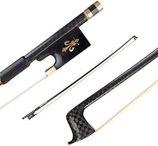 Homgee 4/4 Violin Fiddle Bow Carbon Fiber Round Stick Ebony Frog Horsetail Hair Well Balanced
