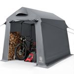 EVER ADVANCED Outdoor Storage Shelter with Vents, 3000mm Water Resistant Storage Tents for Outside, Heavy Duty Storage Sheds for Motorcycle,Bike, Garden Storage Foldable, Portable Garage, Gray