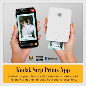 KODAK Step Instant Photo Printer – White Portable Bluetooth Printer