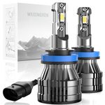 WAIXINGREN H8 H9 H11 LED Headlight Bulb, 60W 33000 LM 500% Brightness 6500K for H11 Headlight Bulb High Beam Low Beam, Waterproof IP68 Halogen Replacement, Plug and Play (H11/H8/H9)