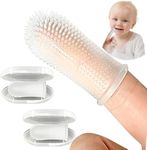 Itsy Bitsy People Baby Toothbrush, 360 Degree Bristle Silicone Baby Toothbrush 6 to 12 Months, and Toddler Toothbrushes 1-2, Set of 2 - Clear