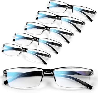 6 pack Executive Style Reading Glasses Men - Durable Readers with 99% Blue Light Blocking - Comfortable Fit with TR90 Frames