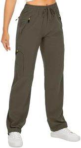 Women's Hiking Cargo Pants Quick Dry UPF50+ Outdoor Pants for Women Fishing Safari Travel Pants with Pockets,6608, Light Brown,XS