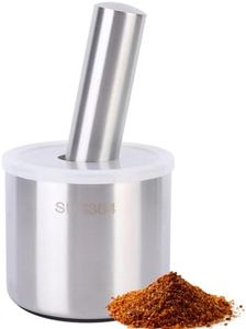 Mörser und Stößel aus Edelstahl, Gewürzmühle, Kräuterschüssel, Pesto-Pulver, Lebensmittelzerkleinerer, Fleischwolf, Knoblauchzerkleinerer, Küchen-Knoblauchpresse