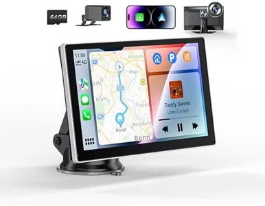 9" Wireless Apple CarPlay & Android Auto HD Touchscreen for All Cars, Portable Car Stereo with 4K Dash Cam, GPS Navigation, 1080P Backup Camera, Bluetooth 5.3, Mirror Link, Voice Control