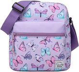 Kids Purse for Girls,VASCHY Lightweight Vibrant Crossbody Messenger Shoulder Church Bag Gift Present for Preteen/Teen Children Butterfly