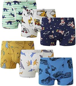 Family Feeling 6 Packs Little Boys' Cotton Boxer Brief Underwear Size 6