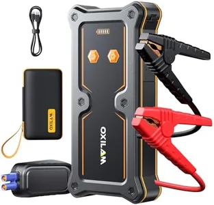 OXILAM 8000A Jump Starter - Car Jumper Starter Portable for All Gas & Diesel Engines, 12V Jump Box for Car Battery with Extended Jumper Cables, USB, DC, Type C Port & LED Light