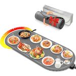 Warming Mat for Food Extra Large(XXL 36"x15"),Food Warmers for Parties Buffet,Electric Warming Trays with Timer,Roll Up Silicone Heating Pad,Portable Gifts Gadgets for Home Daily Use(Gray)
