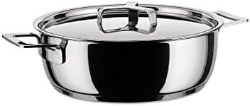 Alessi Pots&Pans Low Casserole, Stainless Steel, 24 cm (AJM102/24)