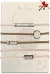 By Lilla Hair Ties - No-Damage Hair Accessories + Bracelets for Women - Luxury Fashion Stacks in Gold, Silver, and Beads - Ice Skate (Set of 5)