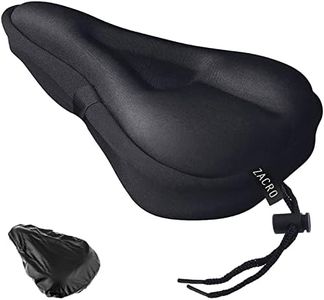 Zacro Bike Seat Cushion - Gel Padded Cover for Men Women Comfort, Extra Soft Exercise Bicycle Compatible with Peloton, Stationary or Cruiser Seats