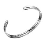 Women Bracelet for Aunt Aunty Auntie from Nephew Niece Auntie Engraved Mantra Cuff Bangle Birthday Gifts Christmas Gifts (aunt)