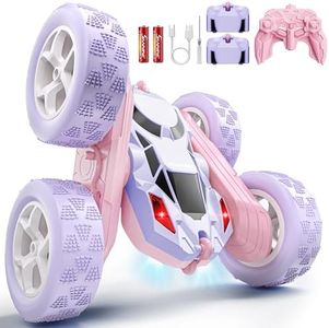 Hamdol Remote Control Car for Girls, Double-Sided Color Design Stunt RC Vehicle, Upgraded 4WD USB-C Rechargeable Toy, 2.4GHz Fast Electric STEM Toy, Birthday Age 6+