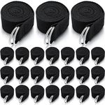 Leyndo 24 Pieces Yoga Strap for Stretching Yoga Exercise Adjustable Straps for Yoga Classes 6 Ft Non Elastic Yoga Belt with Adjustable D Ring Buckle for Pilates Gym Workouts Yoga Fitness (Black)