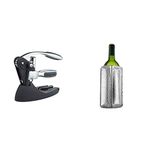 BarCraft Lever-Arm Corkscrew Gift Set, 1 Kit & Vacu Vin Rapid Ice Wine Cooler - Silver, 7 1/2h (in)