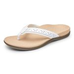 Vionic Tide Casandra Women's Toe Post Sandal That Includes Three-Zone Comfort for Heel Pain and Plantar Fasciitis with Concealed Orthotic Arch Support Medium Fit White UK 6