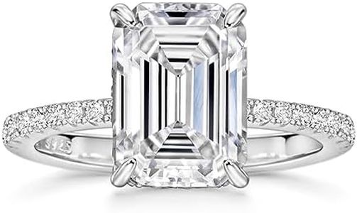 Michooyel S925 4ct Emerald Cut Cubic Zirconia Engagement Rings For Women Wedding Ring Promise Ring Sterling Silver Wedding Band, Gemstone Metal, Cubic Zirconia