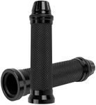 BlueStars CNC Aluminum Rubber Motorcycle Hand Grips 7/8" Handlebars - Compatible with Sport Bikes Choppers Scooters Motorcycles - Nonslip Comfortable Durable