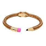 Betsey Johnson Pencil Hinged Bangle Bracelet, No Size, Non-Precious Metal Glass Plastic, no gemstone