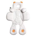 BENBAT Total Body Baby Support Pillow - Stroller Or Car Seat Baby Body Support Pillow White/Orange- Baby Head Support Pillow And Body Support For Babies - Newborn Gifts/Gifts For Baby Shower (White)