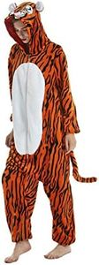 Petrella Fleece Tiger Onesie Costume Animal Onesie Pajamas for Women Adult Christmas Halloween Cosplay Onepiece Costume