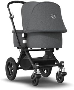 Bugaboo Cameleon 3 Plus: Vielseitiger 2-in-1 Kinderwagen mit drehbarem Lenker für eine komfortable Fahrt, Liegewanne, 0-4 Jahre, schwarzes Fahrgestell & grau meliertes Sonnendach