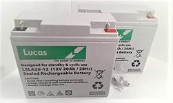 2 x LUCAS Mobility Scooter/Powerchair batteries. 12V 20Ah also replaces 18Ah & 22Ah