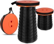 Portable Chair Folding Stool,Retractable Telescopic Camping Stools Lightweight Sturdy Seat Adjustable Collapsible(ORANGE)
