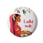 Lastwave Wedding Badge Collection, Ladkiwale Badges - LW12, ladkiwale badges for wedding | ladkiwale brooch wedding props for wedding bride and groom squad |Badge for Wedding (58mm, Pack of 30)