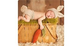 Newborn Baby Girl/Boy Crochet Knit Costume Photography Prop Hats and Outfits (Carrot Loving Bunny)