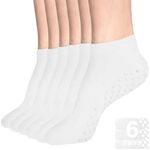 DIBAOLONG Non Slip Yoga Socks for Men and Women, Anti-Skid Gripper Socks Pilates Barre Bikram Fitness Socks with Grips (6.5-9)