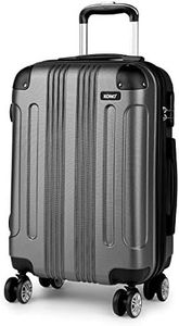 Kono 24 Inch Medium Hard Shell Luggage Lightweight ABS 4 Wheels Spinner Business Trip Trolley Case Suitcase (Grey)