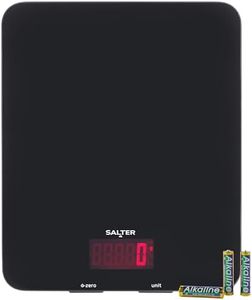 Salter Glass Electronic Digital Kitchen Scale, Black, 10 Kg Capacity