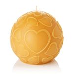 "Love" Pure Canadian Beeswax Handmade 3.5" round candle.