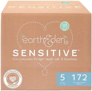Earth & Eden Sensitive Baby Diapers, Size 5 (172 Count) - Eco-Conscious & Hypoallergenic Diapers - No Harsh Chemicals - Comfortable and Gentle on Skin - Dermatologically Approved