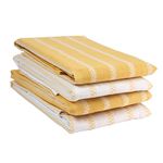 Kitchen Towels Set - Pack of 4 Cotton Dish Towels for Drying Dishes, 18”x 28”, Kitchen Hand Towels, Absorbent Tea Towels, Premium Dish Towels for Kitchen, Quick Drying Kitchen Towel Set - Yellow