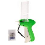 JZK 1 Green Clothes Tagging Gun and Safety Cover + 5 Backup tag Gun Needles + 1000 Pieces 50mm tag Gun barbs White Kimble barbs for Price Labels Tags for Clothes Socks