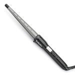 BaByliss Ceramic Curling Wand Pro - 13-25mm Hair Curler for Natural Waves and Curls, Ceramic, 5 Heat Settings 150°C to 210°C, Grey & Black, 2285CU