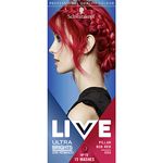 Schwarzkopf LIVE Ultra Brights Pillar Box Red Semi-Permanent Hair Dye 092, Red Hair Dye for Bright or Pastel Hair Colour, Vibrant Colour Lasts up to 15 Washes